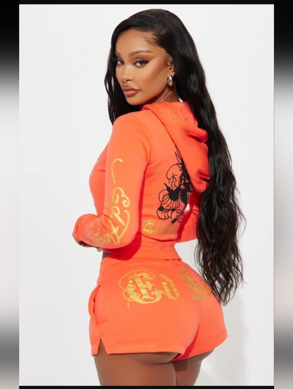 Ed Hardy Women's Broken Hearts Short Set - Apricot